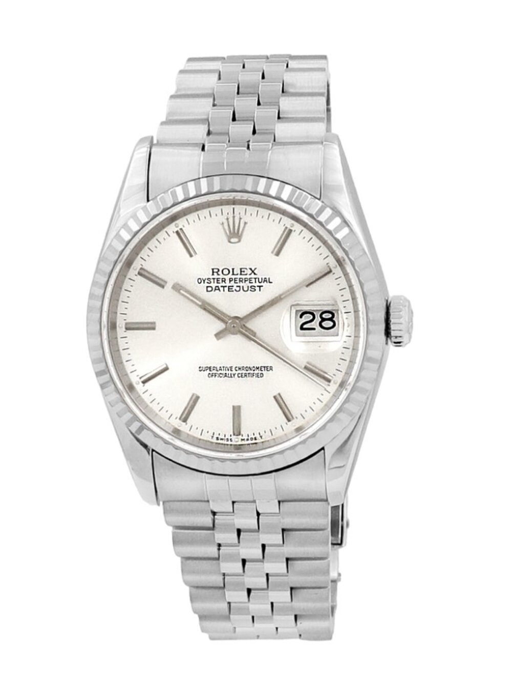 Rolex Watch Datejust 36MM Silver Stick Dial on Jubilee 16234 1995